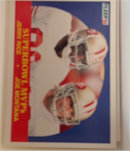 1990 Fleer #397 Superbowl MVP's Jerry Rice / Joe Montana — front