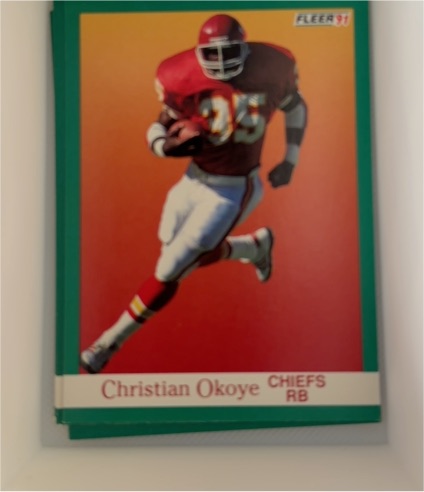 1991 Fleer #96 Christian Okoye — front