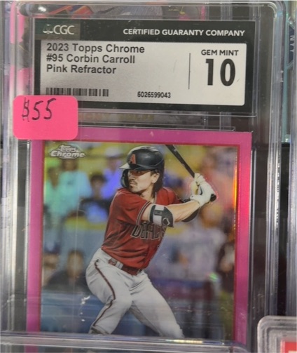 2023 Topps Chrome #95 Corbin Carroll Pink Refractor — front