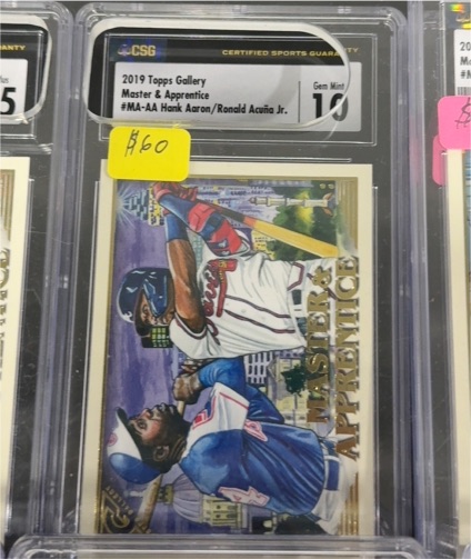 2019 Topps Gallery #MA-AA Hank Aaron / Ronald Acuña Jr. Master & Apprentice — front