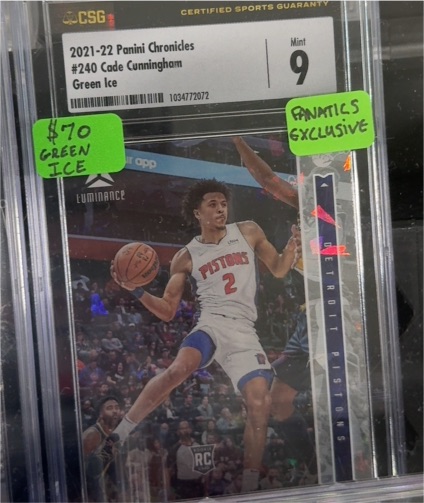 2021-22 Panini Chronicles #240 Cade Cunningham Green Ice — front