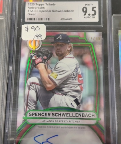 2025 Topps Tribute #TA-SS Spencer Schwellenbach Green — front