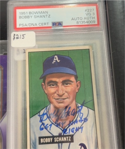 1951 Bowman #227 Bobby Shantz — front