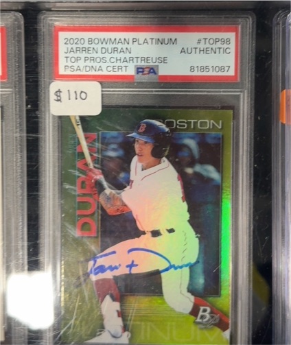 2020 Bowman Platinum #TOP98 Jarren Duran — front