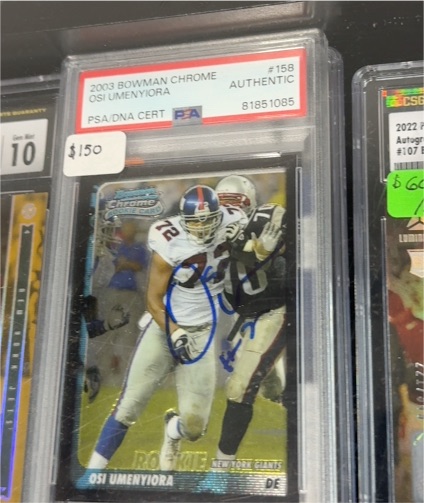 2003 Bowman Chrome #158 Osi Umenyiora — front