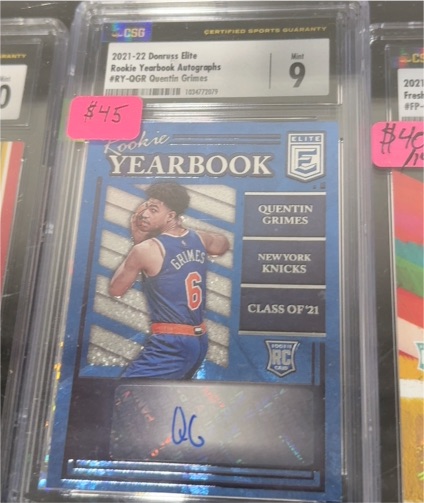 2021-22 Donruss Elite Rookie Yearbook Autographs #RY-QGR Quentin Grimes — front