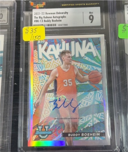 2021-22 Bowman University The Big Kahuna #BK-13 Buddy Boeheim — front