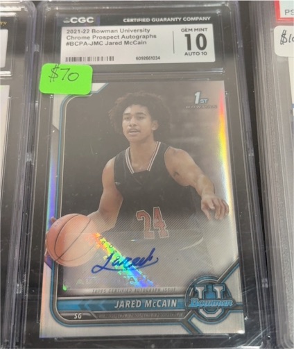 2021-22 Bowman University Chrome Prospect Autographs #BCPA-JMC Jared McCain — front