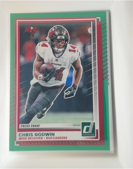 2025 Donruss #134 Chris Godwin Green Press Proof — front
