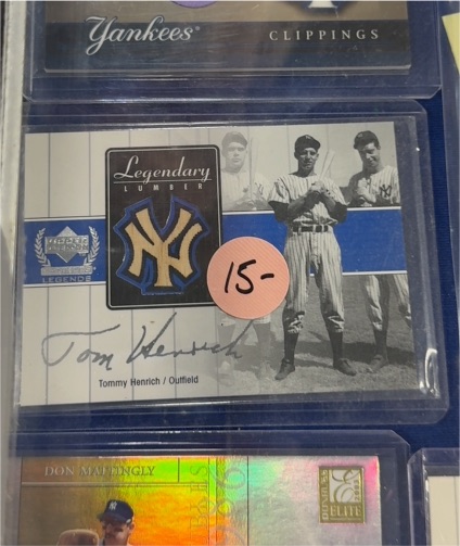 2000 Upper Deck Yankees Legends Legendary Lumber #TK-LL Tommy Henrich — front