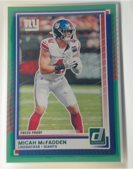 2025 Donruss #55 Micah McFadden — front