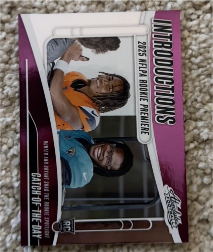 2025 Panini Absolute #I-THR Catch of the Day Introductions Travis Hunter/Pat Bryant — front