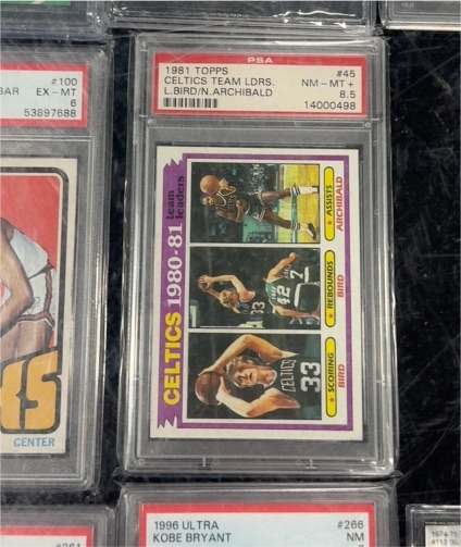 1981 Topps #45 Celtics Team Leaders Larry Bird/Nate Archibald — front