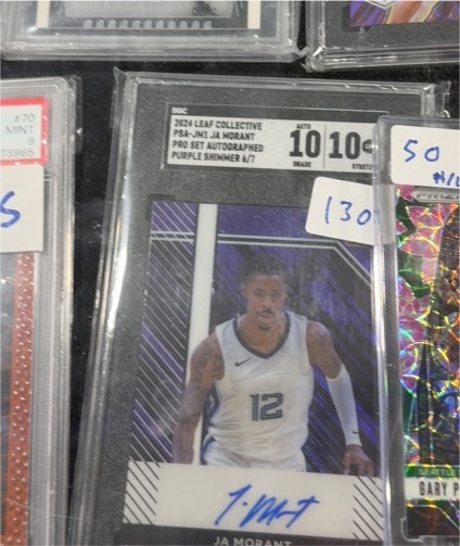 2021 Leaf Collective PSA-JNI Ja Morant Pro Set Autographed Purple Shimmer 4/7 — front