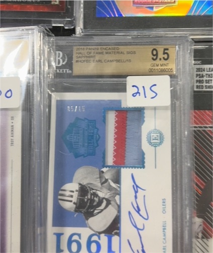 2018 Panini Encased Hall of Fame Material Signatures Earl Campbell — front