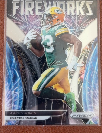 2021 Panini Prizm #F-4 Aaron Jones Fireworks — front