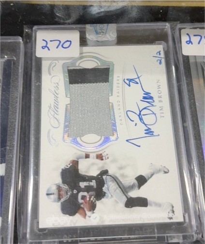 2019 Panini Flawless Scripted Swatches #2 Tim Brown — front