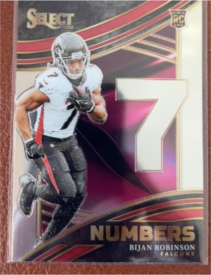 2023 Panini Select Numbers #NMB-BRO Bijan Robinson — front