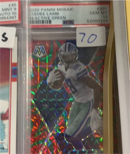 2020 Panini Mosaic #207 CeeDee Lamb Reactive Green — front