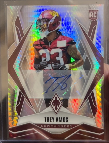 2025 Panini Phoenix Trey Amos Rookie Silver Autograph — front