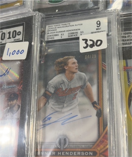 2023 Topps Tribute L League Inauguration Autos Orange #Gunnar Henderson — front
