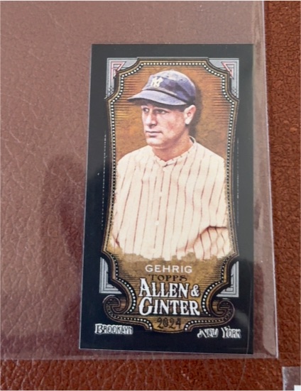 2024 Topps Allen & Ginter #129 Lou Gehrig Mini Black Border — front