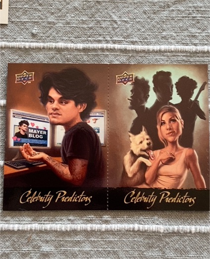 2010 Upper Deck Celebrity Predictors #CP1-CP2 John Mayer / Jennifer Aniston — front