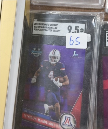 2023 Bowman U Chrome #66 Tetairoa McMillan Purple Refractor — front