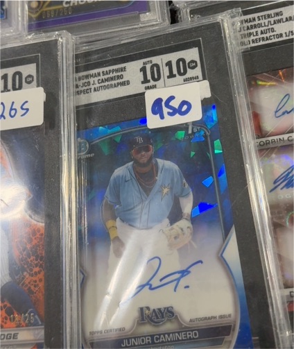 2021 Bowman Sapphire #J-CJO Junior Caminero — front