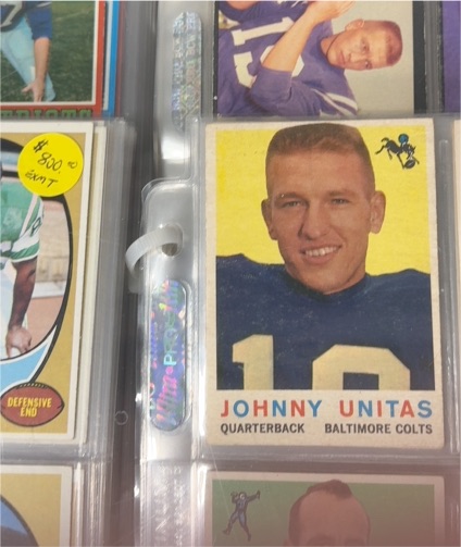 1959 Topps Football #1 Johnny Unitas — front
