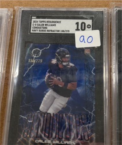 2024 Topps Resurgence #C-5 Caleb Williams Conductors Navy Surge Refractor — front