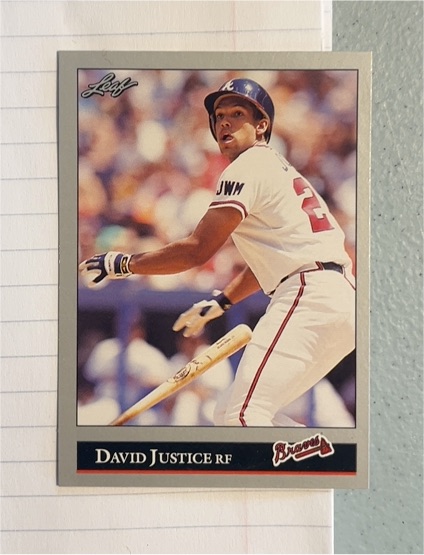 1992 Leaf #404 David Justice — front