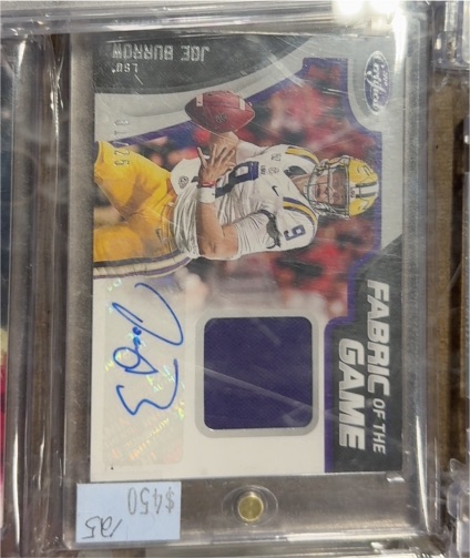 2020 Panini Chronicles Fabric of the Game #LSD Joe Burrow — front
