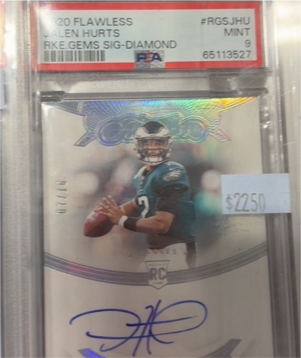2020 Panini Flawless #RGSJHU Jalen Hurts Rookie Gem Signature Diamond — front