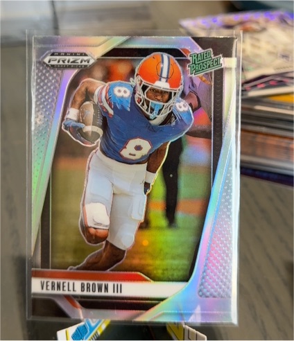 2025 Panini Prizm Draft Picks #154 Vernell Brown III Rated Prospect Silver Prizm — front