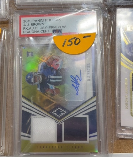 2019 Panini Phoenix A.J. Brown Rookie Autograph Jersey Patch Yellow Prizm — front