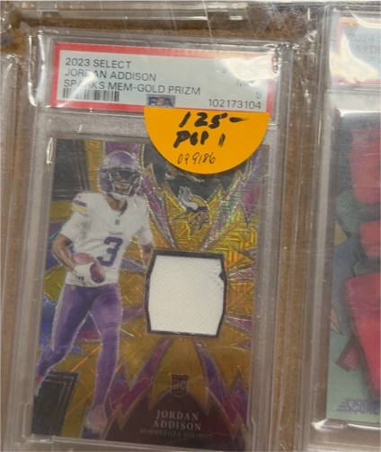 2023 Panini Select #S Jordan Addison Sparks MEM-Gold Prizm — front