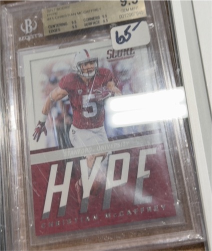 2017 Panini Score #11 Christian McCaffrey Hype Rookie Card — front