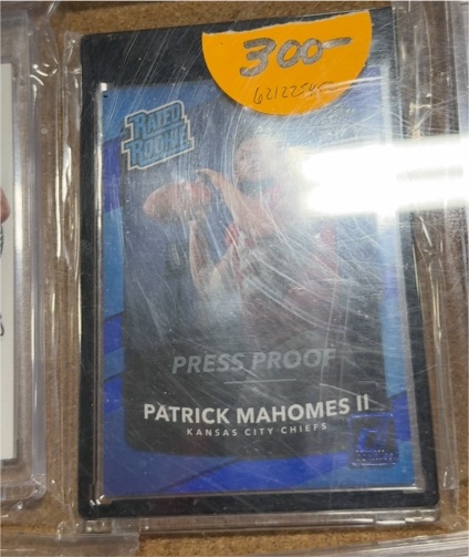 2022 Donruss Rated Rookie #RR-PP Patrick Mahomes II Press Proof Blue — front