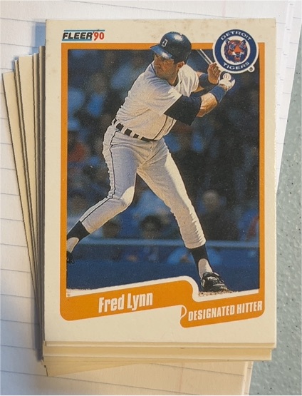 1990 Fleer #609 Fred Lynn — front