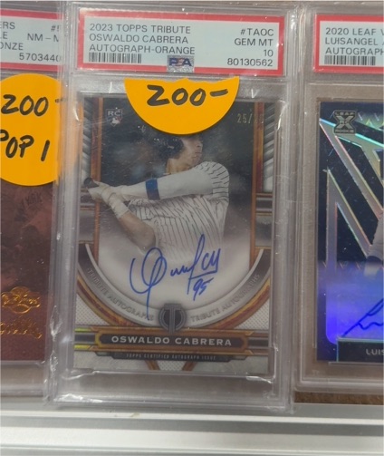 2023 Topps Tribute #TAOC Oswaldo Cabrera Autograph Orange — front