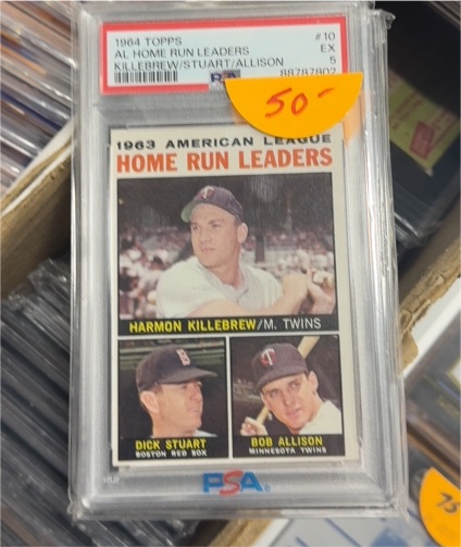 1964 Topps #10 AL Home Run Leaders Harmon Killebrew Dick Stuart Bob Allison — front
