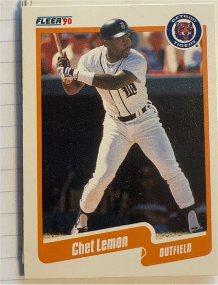 1990 Fleer #608 Chet Lemon — front