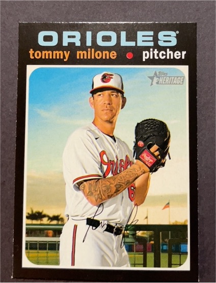 2020 Topps Heritage #696 Tommy Milone — front