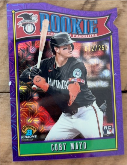 2025 Bowman Chrome Mega Box Rookie of the Year Favorites #ROY-2 Coby Mayo — front