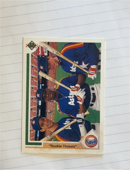 1991 Upper Deck #702 Jeff Bagwell / Luis Gonzalez / Tuffy Rhodes Rookie Threats — front