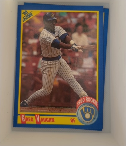 1990 Score #585 Greg Vaughn — front