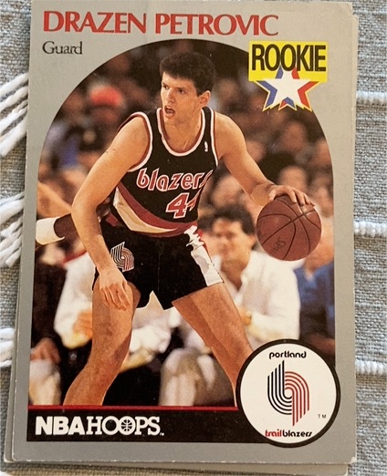 1990-91 NBA Hoops #248 Drazen Petrovic Rookie Card — front