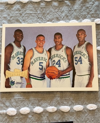 1996 Topps Superteam Dallas Mavericks Jason Kidd Jamal Mashburn Popeye Jones — front