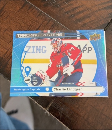 2025-26 Upper Deck Series 1 Tracking Systems #TS-27 Charlie Lindgren — front